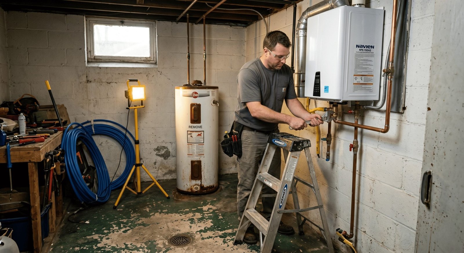 Plumber service van on a call in the Tri-Cities